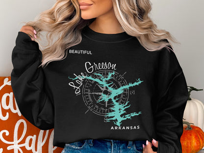 Lake Greeson Arkansas Map Design T-Shirt or Sweatshirt