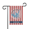 Garden flag with red and white stripes, a blue map of Carters Lake, and "The Smith Family" text.