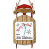Wooden sled ornament with text "Merry Christmas From Lake Windermere."