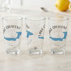 Three clear glasses with "Lake Crescent Washington" text and blue lake outlines.