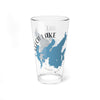 Clear glass pint glass with blue Leech Lake, Minnesota map and text.