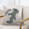 Pillow with Canobie Lake map, compass rose, and text "New Hampshire".