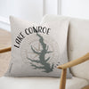 Pillow with Lake Conroe Texas map, compass rose, and "LAKE CONROE TEXAS" text.