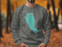 Grey sweatshirt with Pyramid Lake, Nevada map and compass design.