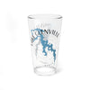 Glass with Lake Glenville map and compass design, "North Carolina" text.