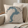 Lake Pend Oreille Idaho map design on a decorative pillow.