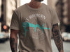 Taupe t-shirt with "Lake Rayburn Arkansas" and compass graphic.