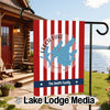 Garden flag with Leech Lake, Minnesota map and "The Smith Family" personalization.