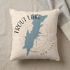 Trout Lake map pillow with compass rose and "New York" text
