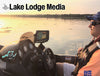 **Lake Lodge Media logo and Nickajack Life logo on a boat at sunset.**