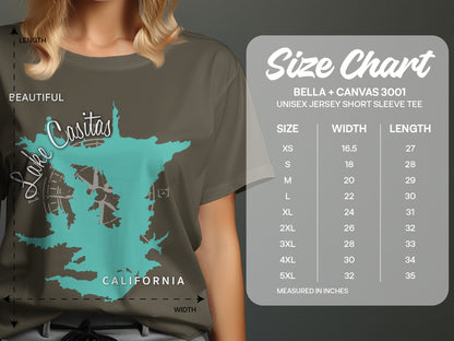Lake Casitas California Map Design T-Shirt or Sweatshirt