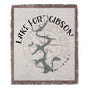 Lake Fort Gibson Oklahoma map blanket with compass rose design.