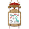 Wooden sled ornament with "Merry Christmas from Lake Eufaula" text.