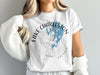 White t-shirt with Lake Charleston Ontario map and compass design.