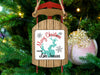 Wooden sled ornament with "Merry Christmas from Lake Jocassee" text and snowflakes.