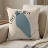 Pillow with "Lake Mohave Nevada" text and blue lake outline on compass rose design.