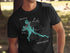 Black t-shirt with stylized Minnesota map and compass on "Pohlegama Lake".