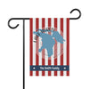 Garden flag with red and white stripes, Lake Huron map, and "The Smith Family" text.