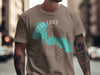 T-shirt with Forest Lake Minnesota graphic and compass rose design.