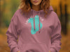 Pink hoodie with Lake Istokpoga Florida map and compass graphic.