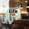 Summerville Life sticker with Teal lake outline and text.