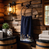 Navy towel with winter
