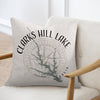 Pillow with "Clarks Hill Lake Georgia" text and a compass rose map graphic.