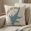 Pillow with blue Lake Murray outline, "Lake Murray California" text, and compass rose.