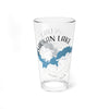 Glass tumbler with "Ashokan Lake New York" text and a blue lake map.