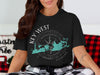 Black t-shirt with Key West Florida map and compass design.