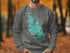 Grey sweatshirt with Lake Chaubunagungam Massachusetts map graphic.
