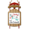 Sled ornament with "Merry Christmas FROM Lake Dardanelle" and snowflake graphics.