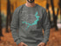 Gray sweatshirt featuring a teal compass rose overlaying a map of Lake Springfield, Missouri.