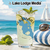 Glass of lemonade with Lake Kissimmee map graphic and Florida text.