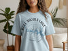 Light blue t-shirt with Bull Shoals Lake graphic and compass design.