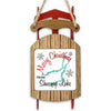 Sled ornament with "Merry Christmas From Shuswap Lake" and a teal map outline.