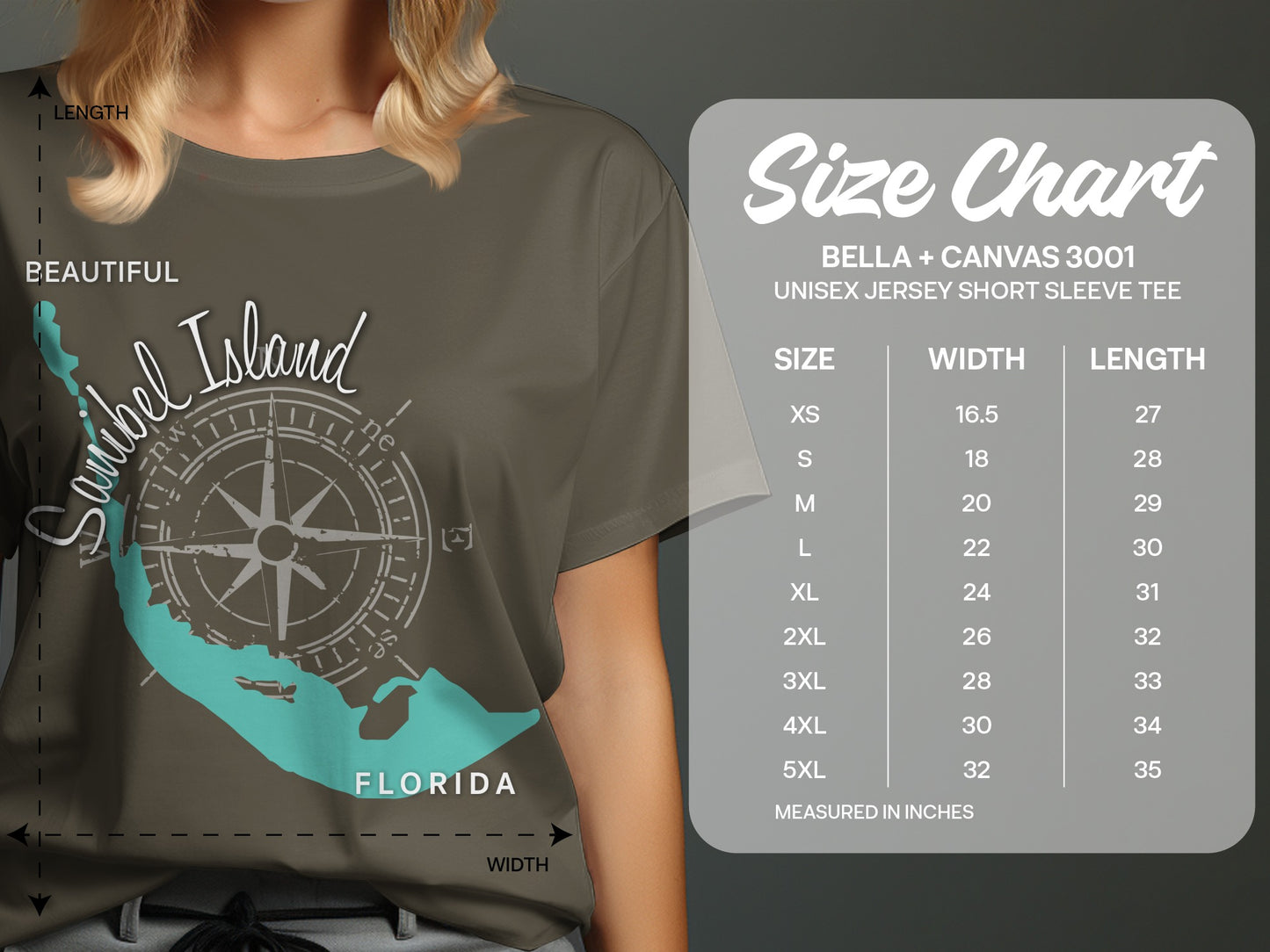 Sanibel Island Florida Map Design T-Shirt or Sweatshirt