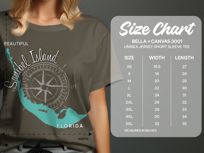 Sanibel Island Florida Map Design T-Shirt or Sweatshirt