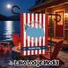 Customizable Lake McConaughy flag featuring family name on red and white stripes.