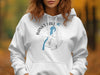 White hoodie with "Banks Lake Washington" map and compass graphic.