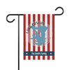 Garden flag with red and white stripes, Lake Casitas map, and "The Smith Family."