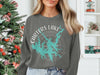 Charcoal crewneck sweatshirt with Carters Lake Georgia map and compass design.