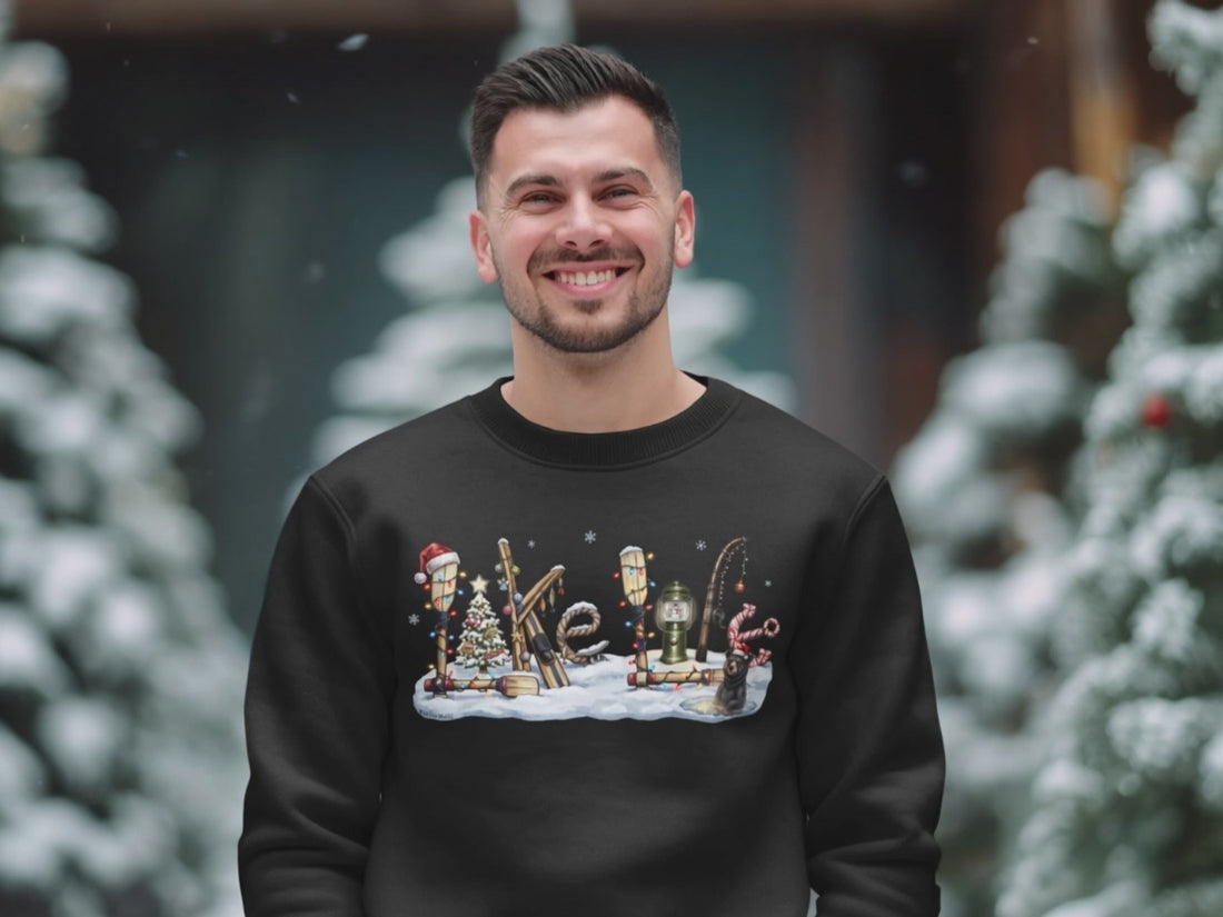 Translation missing: en.Christmas Lake Life Sweatshirt or Hoodie | Nautical Art Ski Fishing Camping Shirt Gift | Holiday Cabin Lake House Christmas Gift